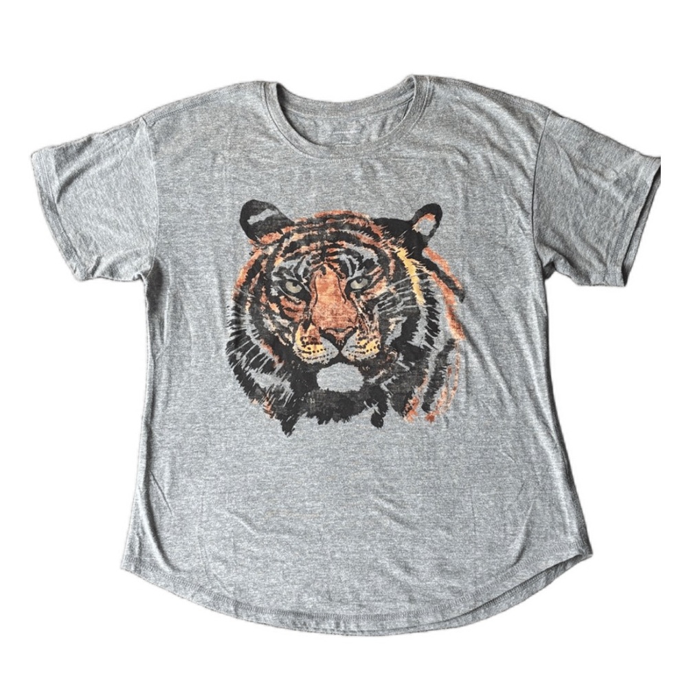Anthropologie Gray Tigress Graphic Tee w/tiger face